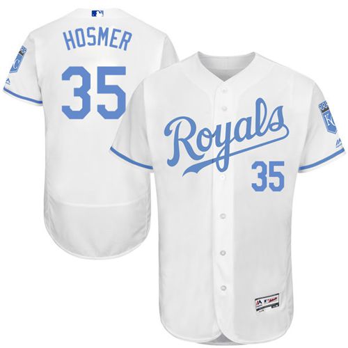 Royals #35 Eric Hosmer White Flexbase Authentic Collection Father's Day Stitched MLB Jersey